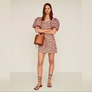 Mango Floral Puff Sleeve Dress